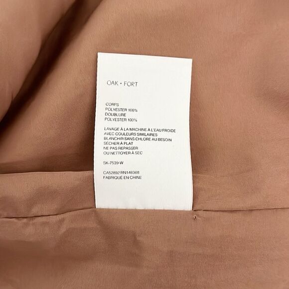 Oak + Fort Vegan Leather Mini Skirt With Slit in Tobacco Brown - Picture 5 of 7